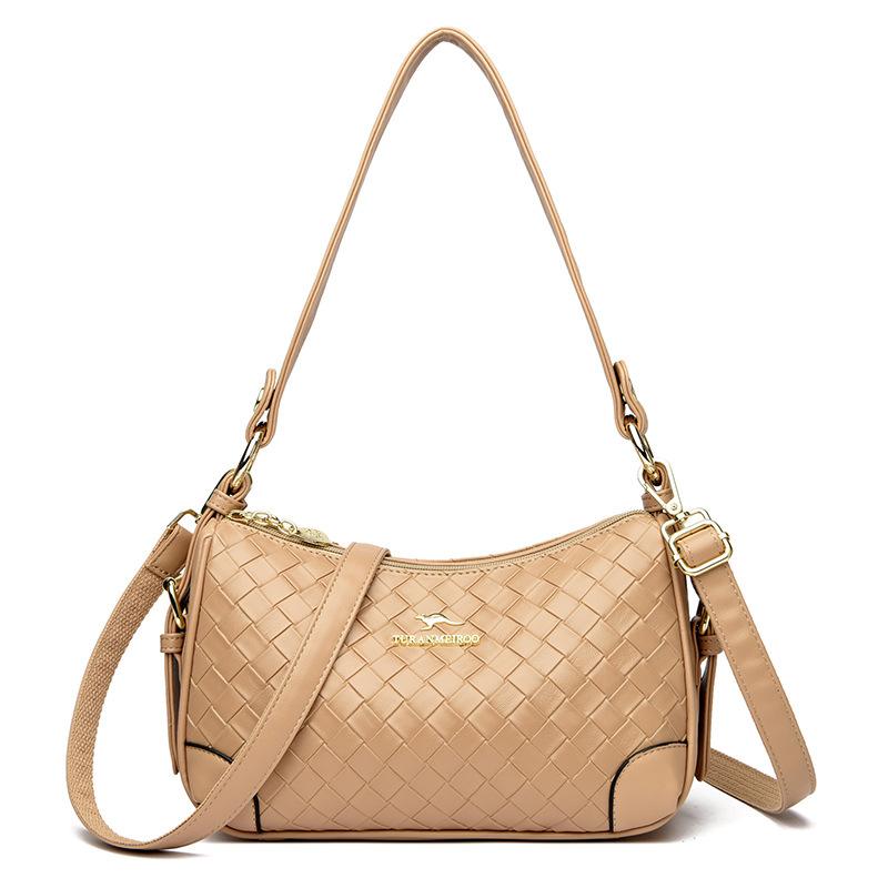 Новая простая плетеная женская летняя модная повседневная сумка-подушка текстурная сумка через плечо