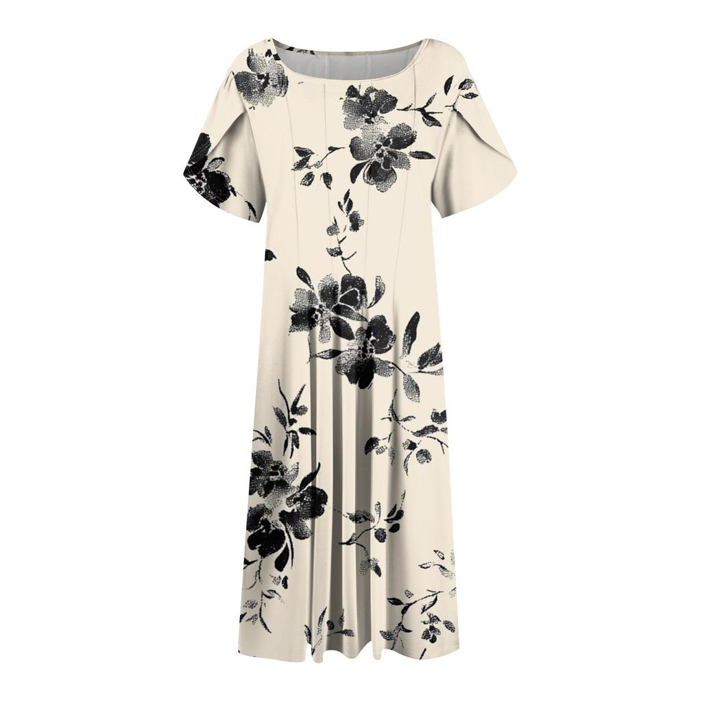 Женское повседневное модное платье миди с круглым вырезом и коротким рукавом, модное свадебное платье для гостей