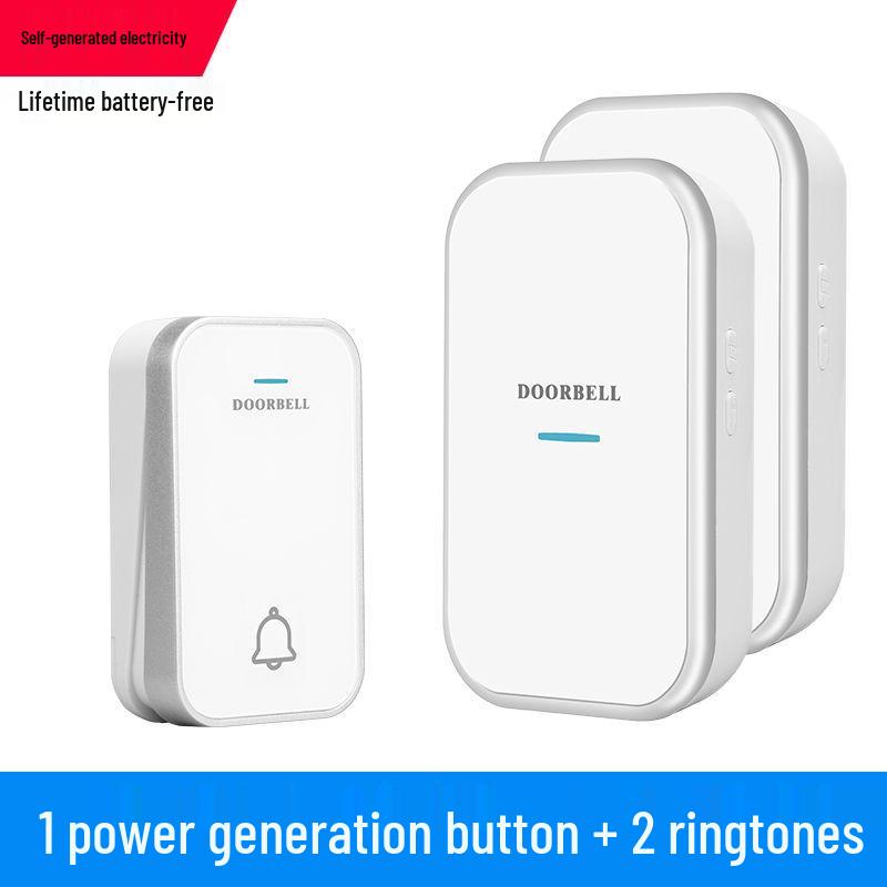 Черный беспроводной дверной звонок с пультом дистанционного управления, большой дальности, без сверления, система «один к двум» для дома