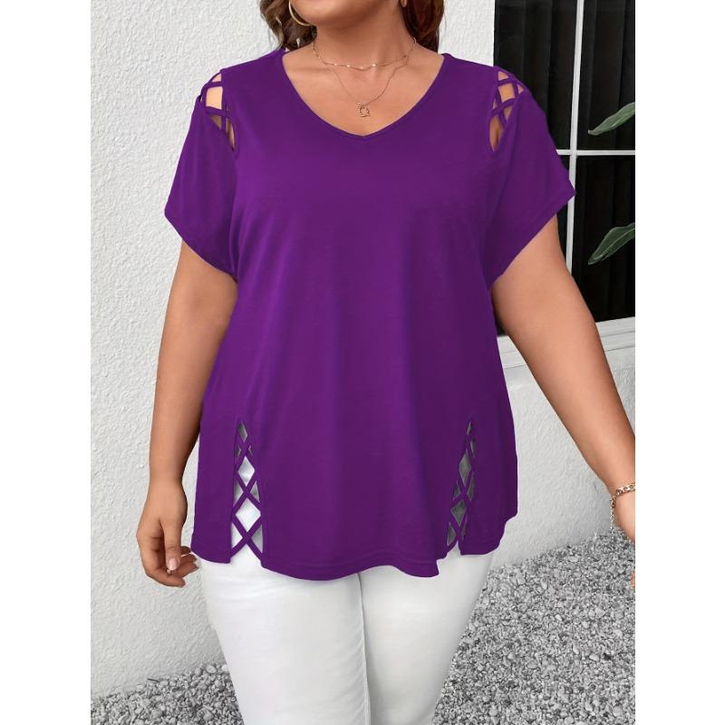 Sleeved Sexy Vneck Short Summer Tshirts Special Design Womens Tshirt