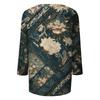 Trendy Vintage 3/4 Sleeve Top For Women ,Ladies Casual Three Quarter Sleeve Round Collar Printed T-Shirt Blouse