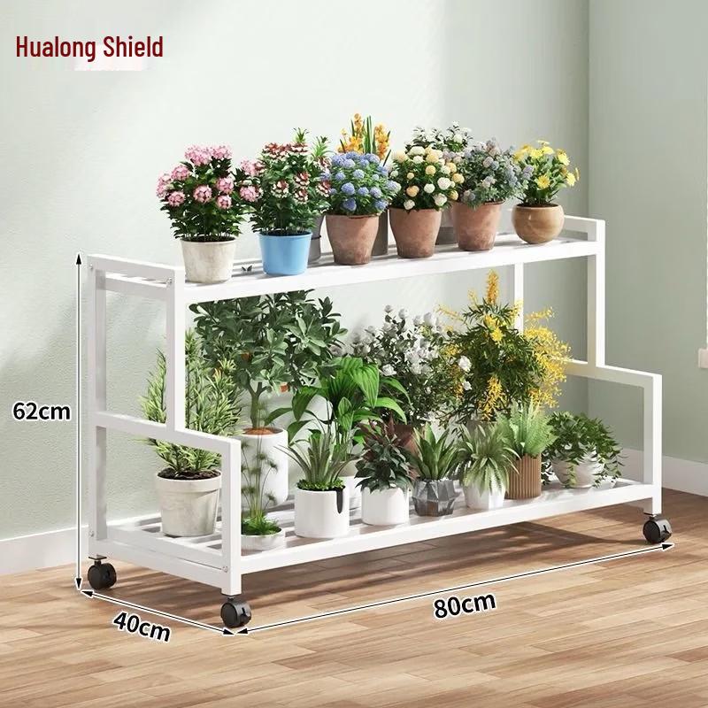 Multi-layer Movable Metal Plant Stand
