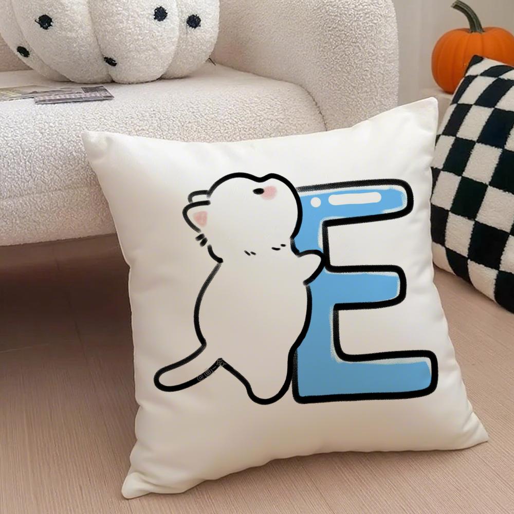 Cute Custom Art Cat Personalised Cushion Cover Throw Pillow Cover Hidden Button Durable Polyester Chair Cushion