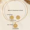 Copper-Zirconium Three-Piece Set Sunflower Necklace and Earrings
