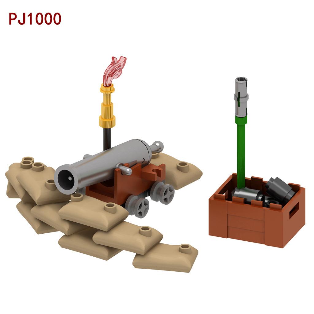 MOC средневековые военные наполеоновские пушки, строительные блоки, замок, рыцари, фигурки солдат, карета, траншея, оружие, кирпичи, игрушки для мальчиков