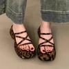 Fashion 2024 High Quality Shoes for Women Open Toe Women's Slippers Summer Leopard Print Simple Casual Platform Chunky Heels Slippers