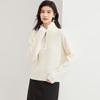 Women's Thick 100% Wool Half-Zip Polo Sweater