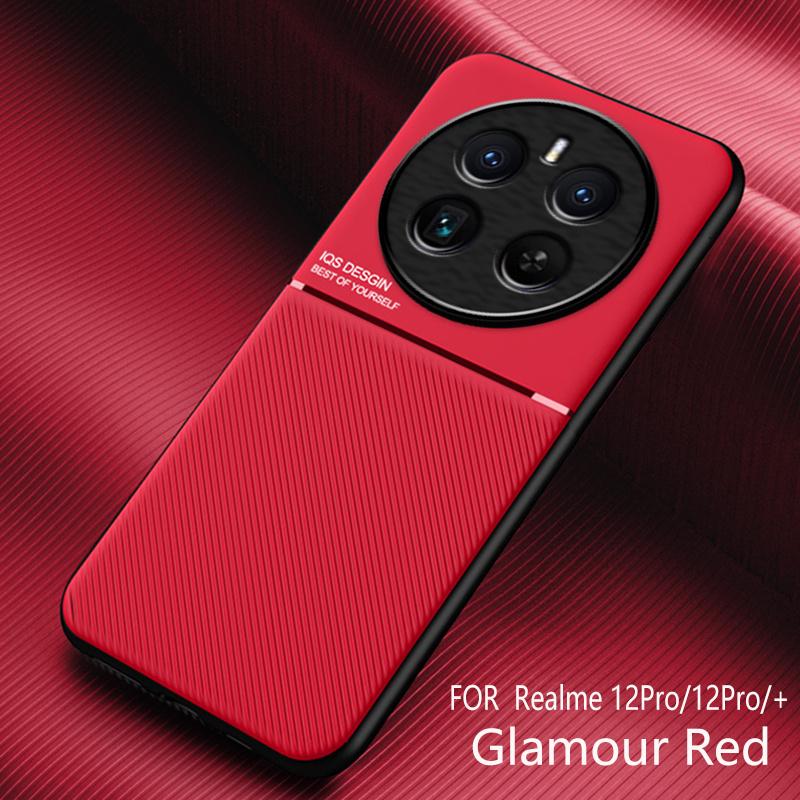Для Oppo Realme 12 Pro Plus 5G чехол роскошный силиконовый автомобильный магнитный держатель задняя крышка для Realmi 12 Pro+ Pro Plus 5G кожаные чехлы
