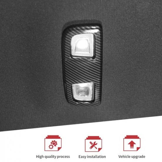Carbon Fiber Top Reading Light Dom Lamp Cover Trim for Chevy Silverado SIERRA19+