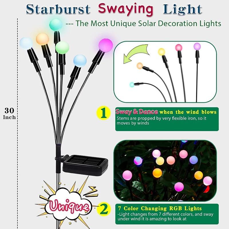 Christmas Decoration Solar Powered Firefly Lights Outdoor Waterproof Vibrant Garden Lights Upgraded for Wedding and Garden