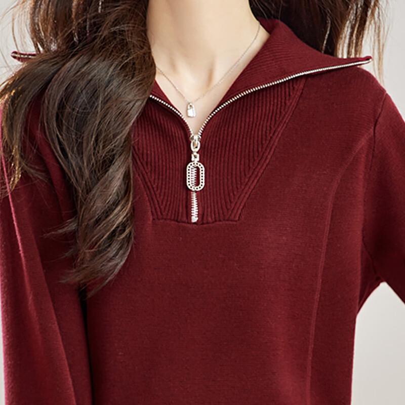 Srcr Women's Wool Blend Short Lapel Knit Sweater