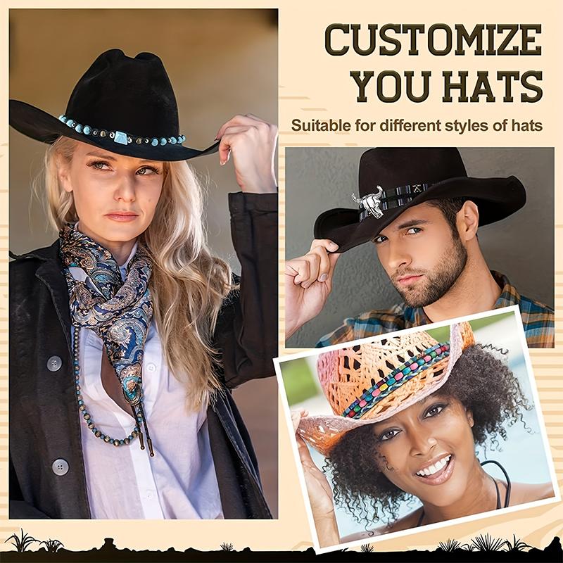 Men Women Hat Belts Braid Hat Bands Adjustable Cowboy Hat Accessories Classic Cowboy Hat Bands