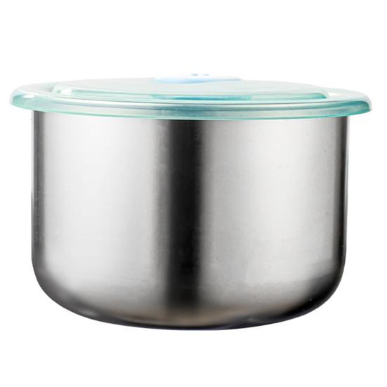 Stainless Steel Food Storage Bowl with Sealed Lid Airtight Multifunctional Portable Round Steamed Egg Meal Container Kitchen Supplies