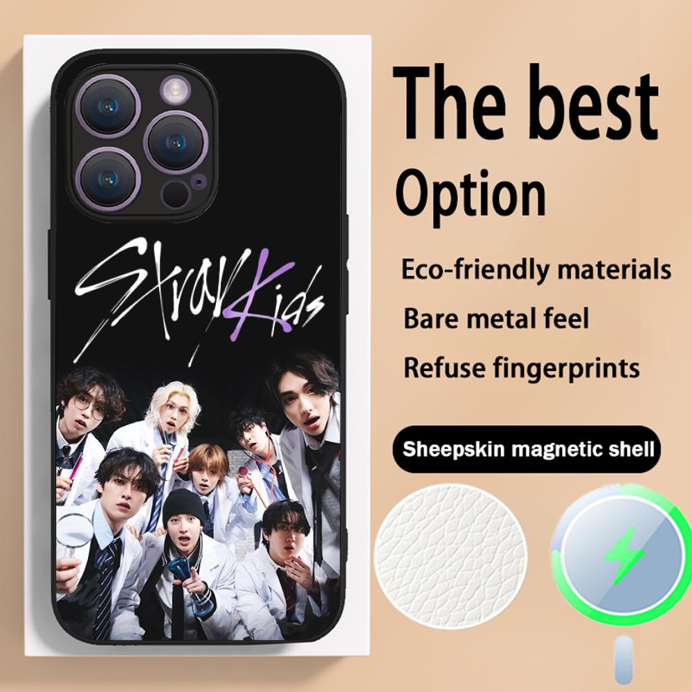 S-str-ay coo kidEs poster design Phone Case For iPhone 16 15 14 13 12 11 Plus Pro Max High-end Luxury Magsafe Sheepskin