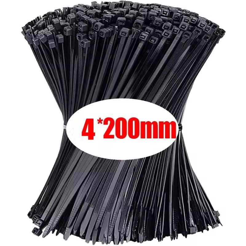 500/100Pcs Wholesale Plastic Nylon Cable Ties Self-locking Cord Straps Adjustable Cables Fastening Loop Home Office Wire Zip Tie