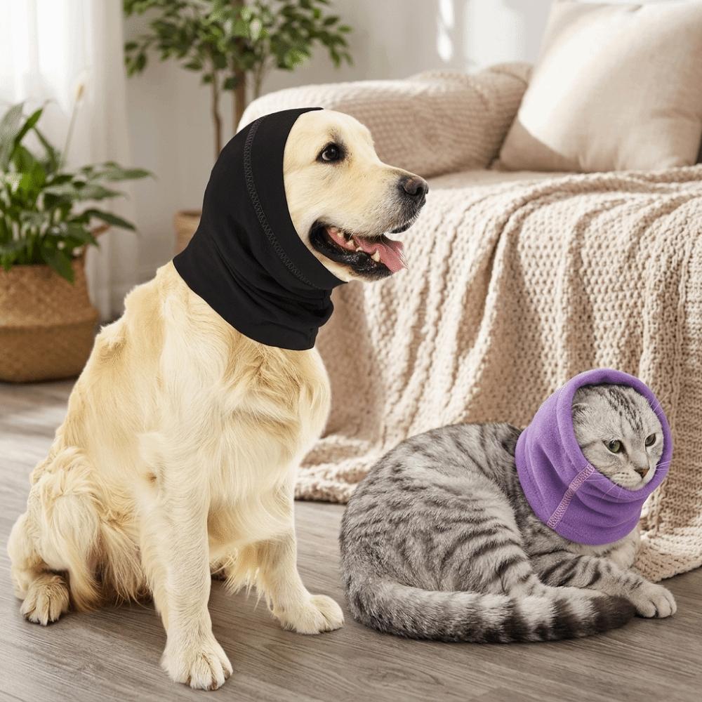 Elastic Band Pet Ear Cover Washable Fabric Cat Ear Cover Daily Noise Reduction