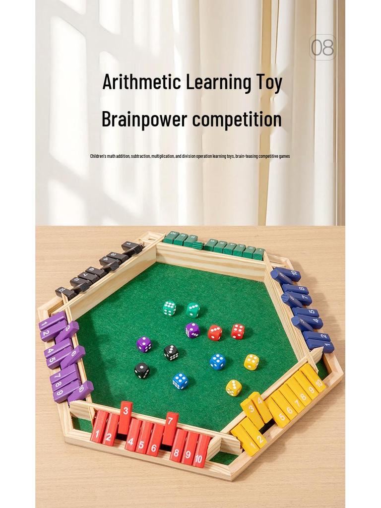 Шестиугольная деревянная математическая игра-перевертыш - Обучающая настольная игрушка для родителей и детей и забава для вечеринок
