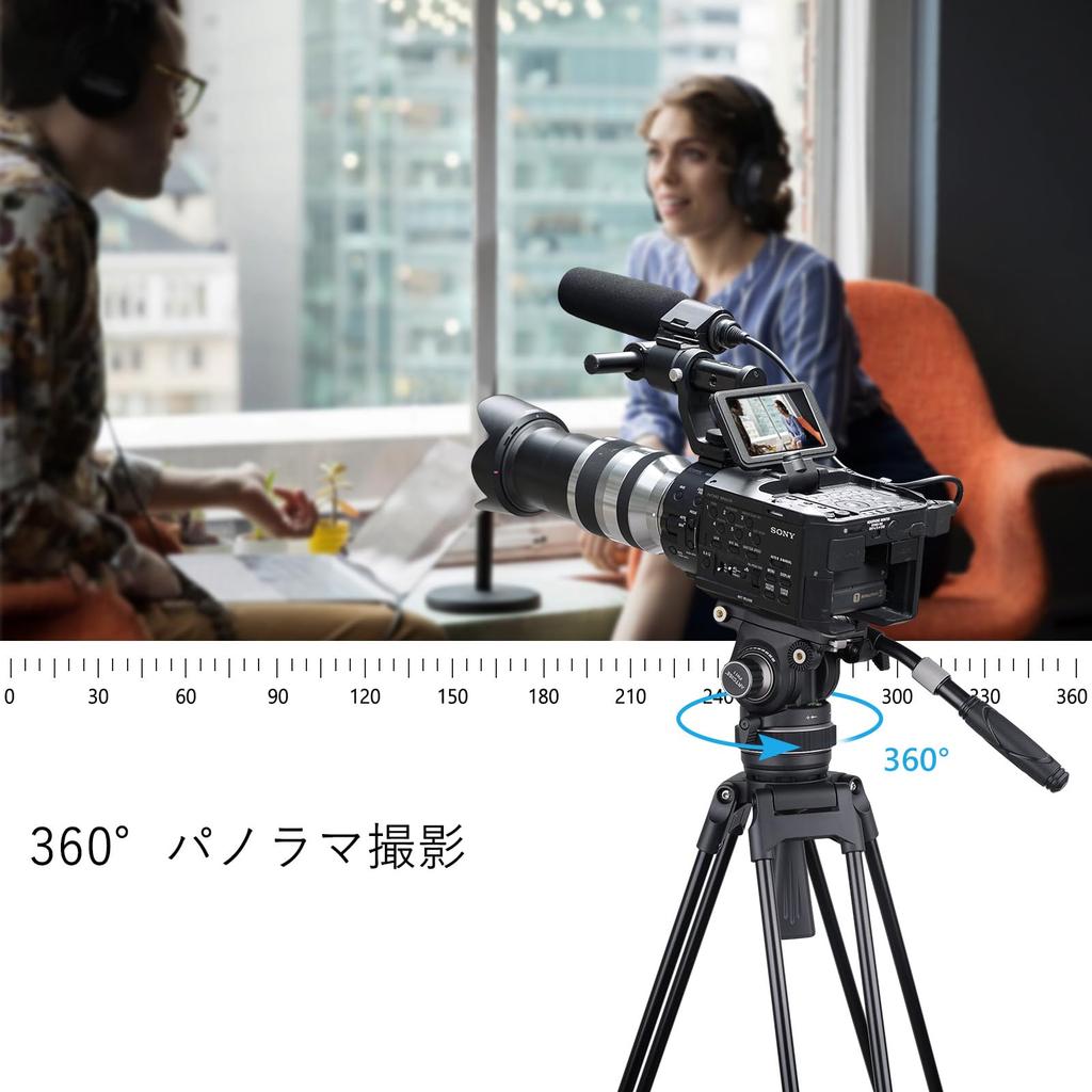 ARTCISE Fluid Video Adjustable Fluid Head for Aluminum Alloy Handle Tripod Tripod Head for Maximum Load 12kg Head, Damping, Tripod, Head,