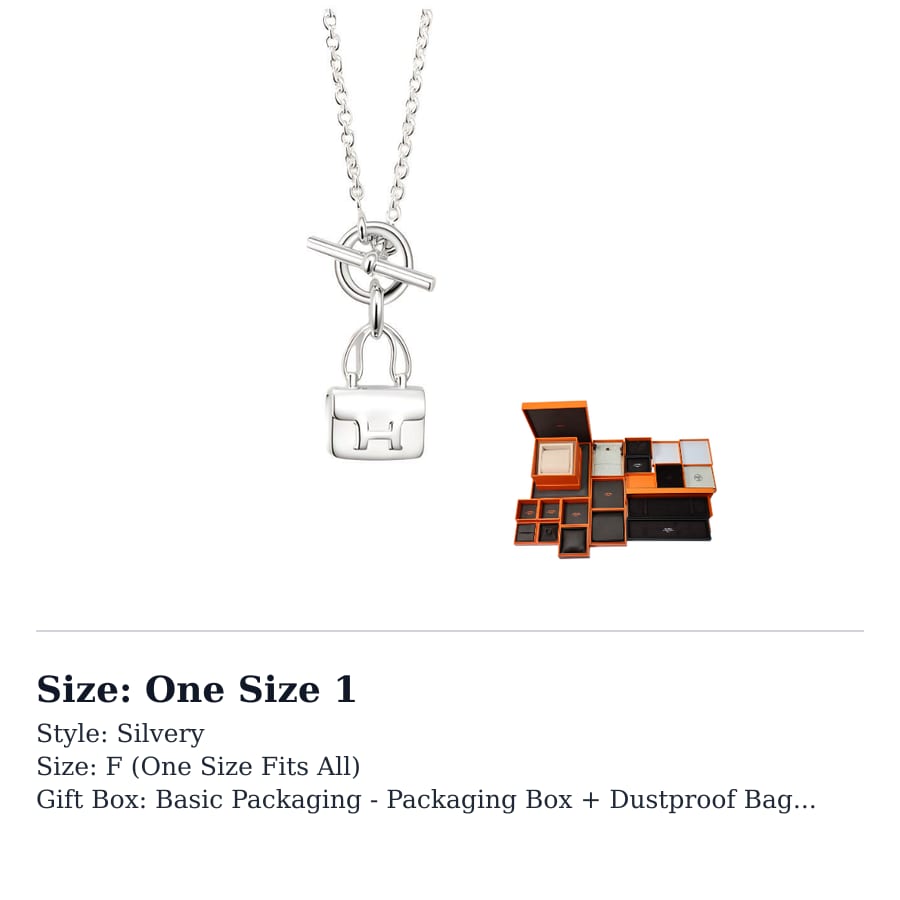 HERMES Amulettes Constance 925 Sterling Silver Necklaces Women's H121324B-00