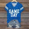 Женская футболка Game Day с принтом в виде букв, однотонная, с пайетками, модная одежда, повседневная одежда больших размеров, топы, футболки, новинка 2024 года, футболка, пуловер