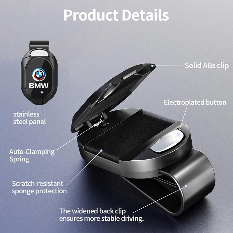 BROB8 Universal Car Sunshade Sunglasses Holder Storage Glasses Clip For BMW 1 3 4 5 6 7 Series M X1 X3 Performance Alpina G20 F20
