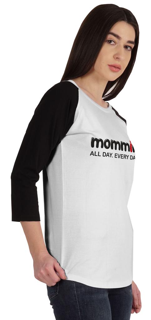 Inkmeso Футболка Mommin All Day Every Day Футболка с рисунком Mom Life Летняя футболка