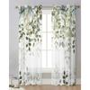 Abstract Sage Green Leaves Branches Sheer Curtains for Living Room Decoration Window Curtain Kitchen Tulle Voile Organza Drapes