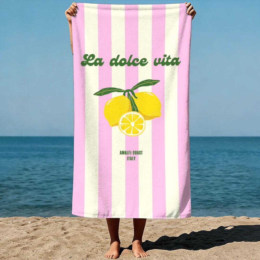 1 шт. La Dolce Vita Амальфи Лимон Пляжное полотенце, Быстросохнущее легкое полиэстеровое полотенце, Мягкое впитывающее полотенце в итальянском стиле для плавания