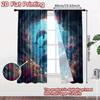 2pcs, 2D FLAT PRINTING Curtains (Without Rod) Ocean Harmony Popular Curtains&Drapes Festival Durable Polyester Fabric Curtains