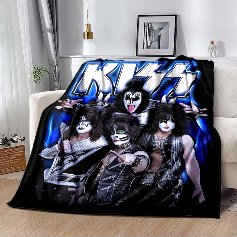 Плед с узором группы KISS Легкий плед для гостиной, спальни, детской комнаты Теплый плед Рождественский подарок