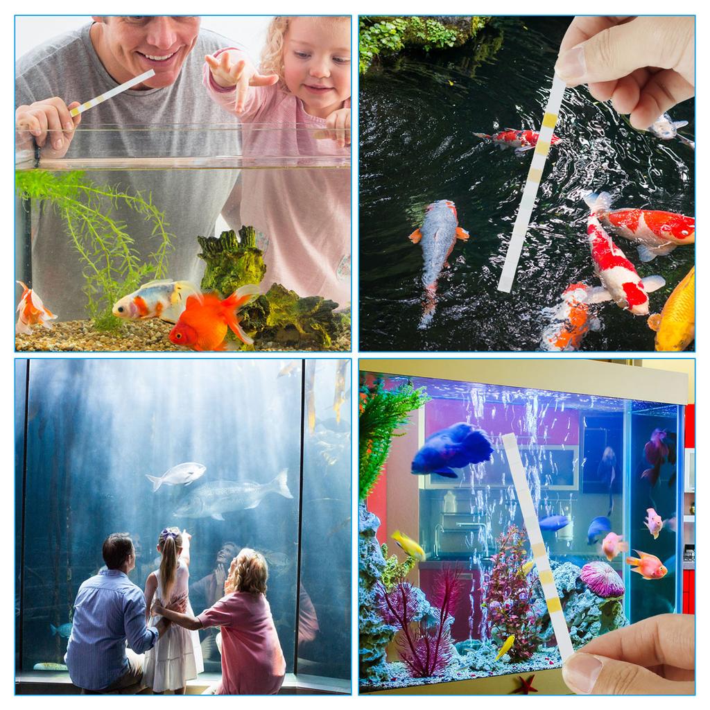 100Pcs Aquarium Test Strips 7 In 1 Fish Tank Test Kit Freshwater Saltwater Aquarium Water pH Test Strips Kit for Total Hardness