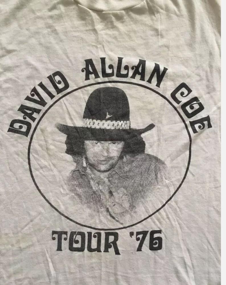 DAVID ALLAN COE 1976 TOUR Shirt White Classic Unisex S-5XL Unisex T-Shirt