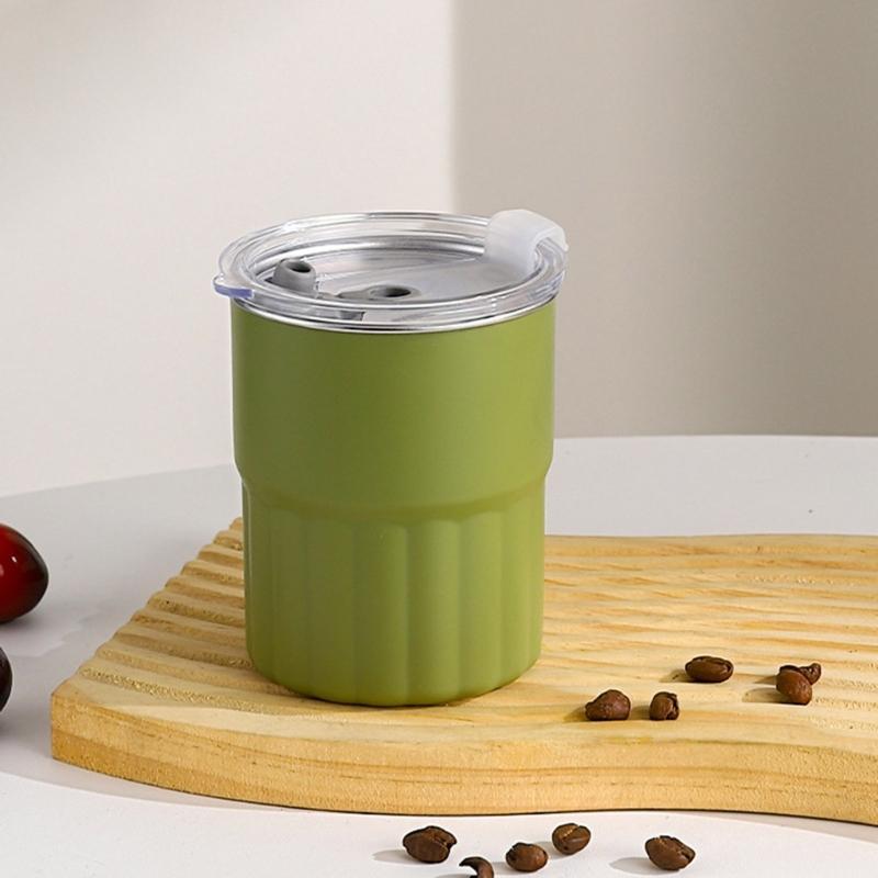 2 шт. Кружки из нержавеющей стали 304, штабелируемые металлические стаканы для холодной воды, двухстенные питьевые кружки с соломинкой и крышкой