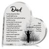 Heart Shape Acrylic Plaque for Dad Birthday Father's Day Thankful Quote Blessed Wish Memorial Keepsake Gift Thank You Dad