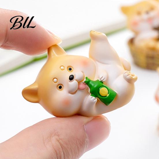 Decorative Dog Figure Mini Resin Figurine Cartoon Puppy Statue Tiny Cake Topper Versatile Gift Decoration for Fairy Garden DIY Crafts Birthday