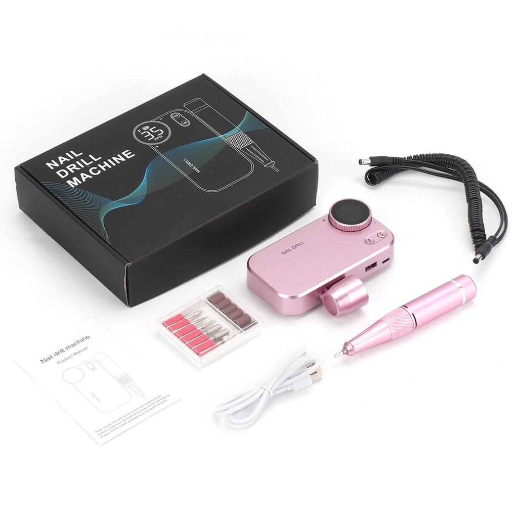 Электрическая машинка для ногтей Snowtaros, перезаряжаемая, 4500 мАч, способная работать непрерывно до 10 часов, ЖК-экран, электрический набор для ухода за ногтями, переключение вращения ногтей