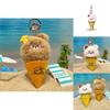 Bold Bear Ice Cream Plush Keychain With Soft Material For Collectors And Fans