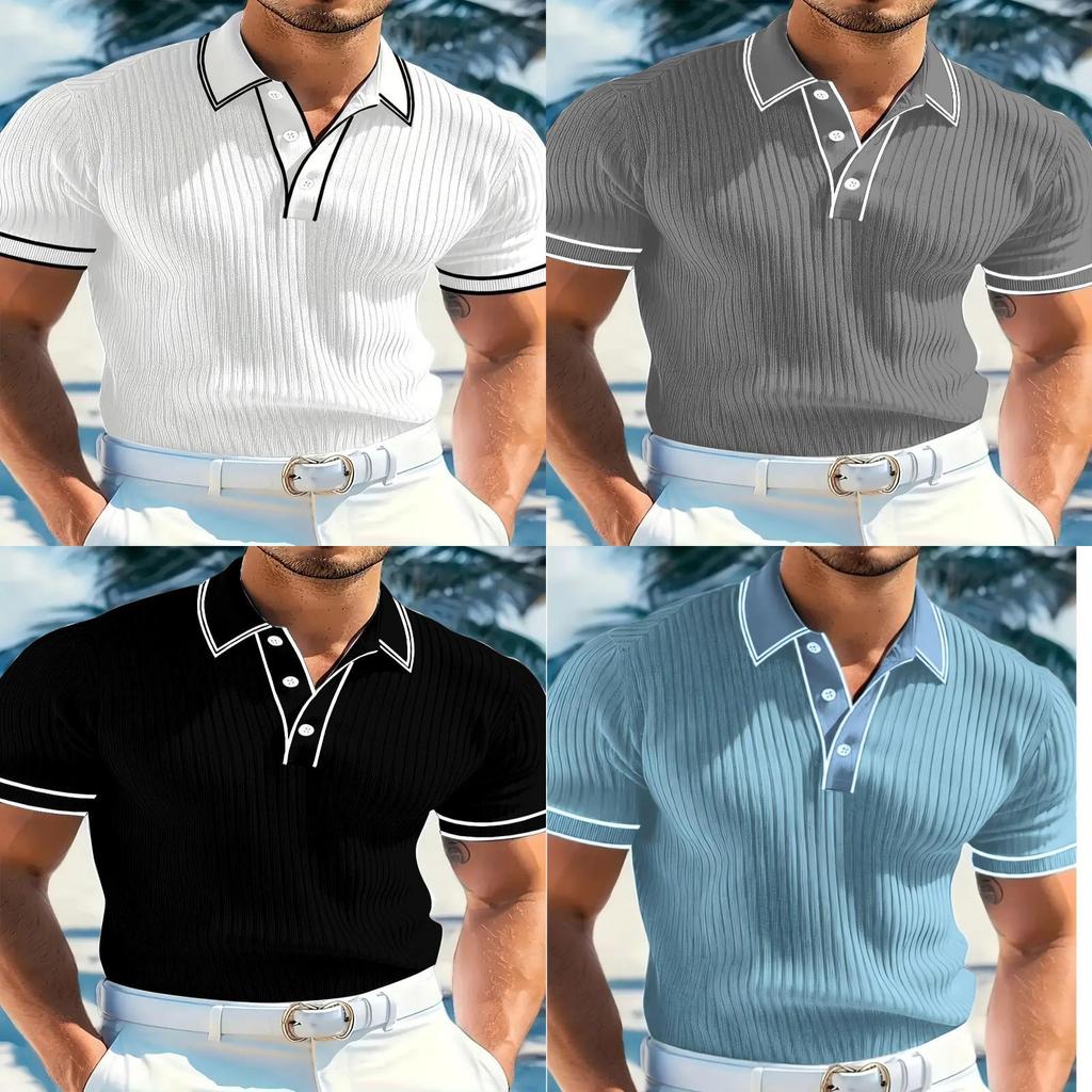 Polo Shirt Men Summer Short Sleeve Breathable Casual Fashion Polo Top For Youth