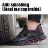 Защитная обувь с защитой от разбивания и прокалывания. Мужская противоскользящая защитная обувь. Легкая и дышащая рабочая обувь для четырех сезонов.