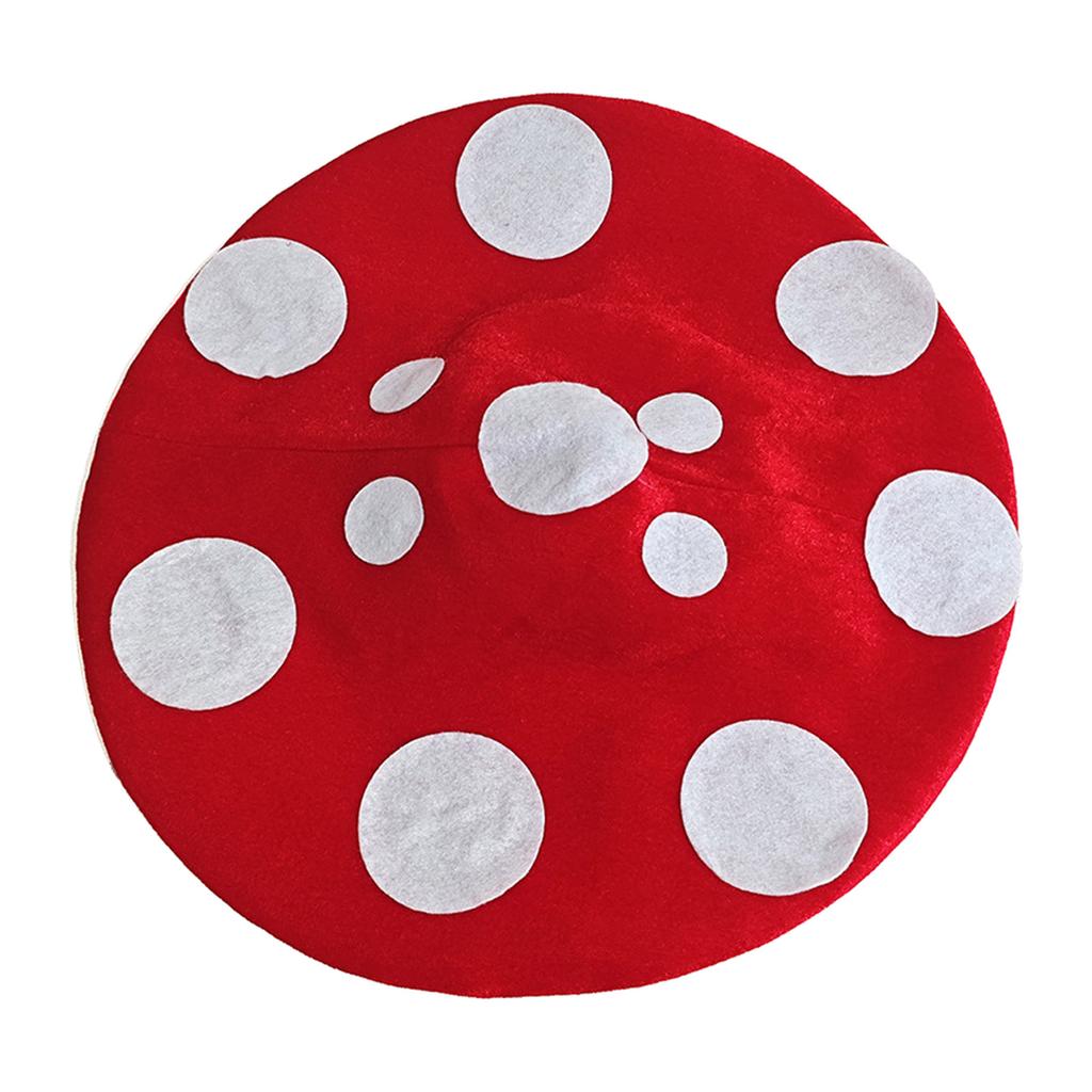 Lovely Mushroom Hat With Adjustable Neckties Soft Polyester Costume Accessory Headwear For RolePlay Halloween Party