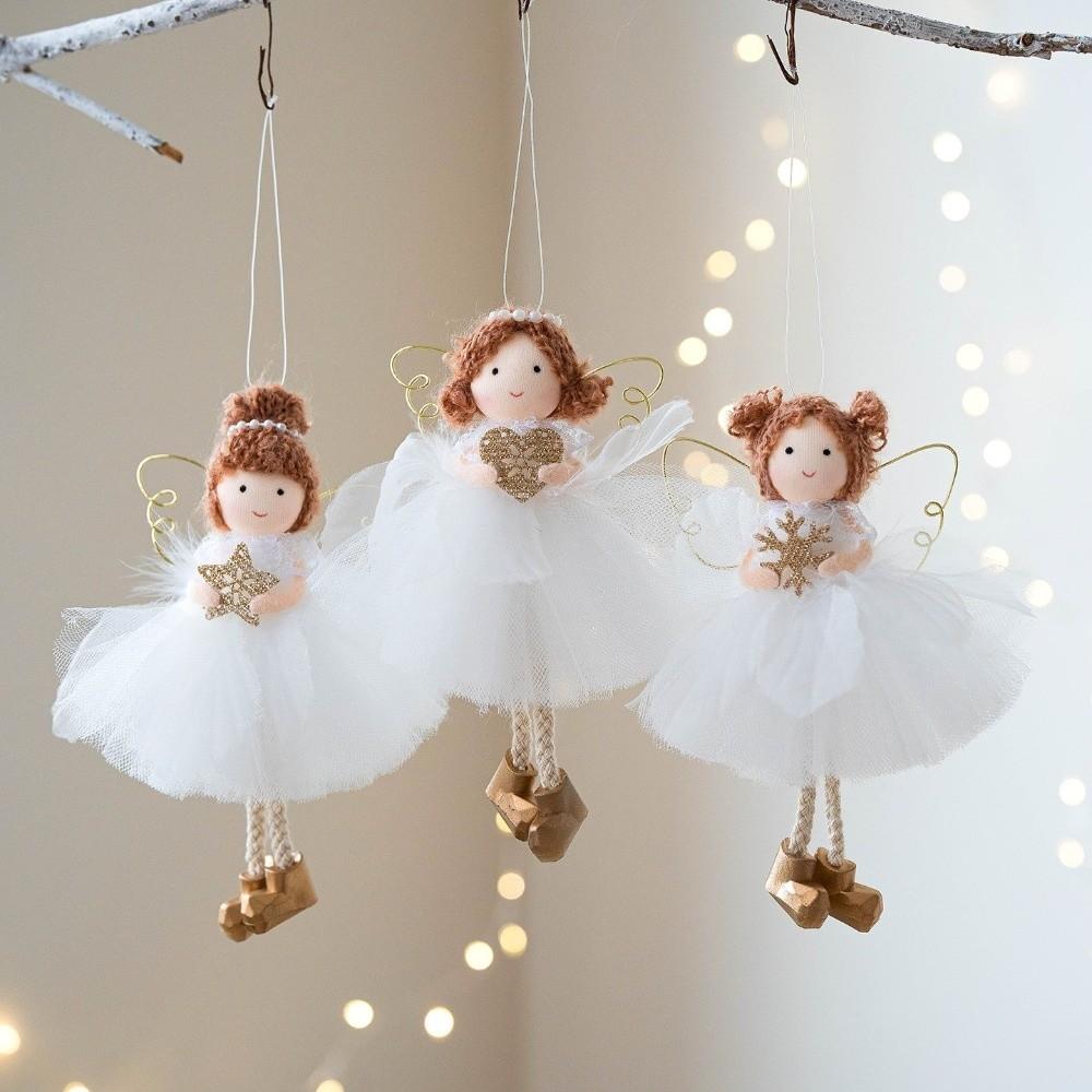 Hanging Christmas Angel Doll Gauze Skirt Xmas Tree Pendant Angel Girl Pendant Christmas Decor