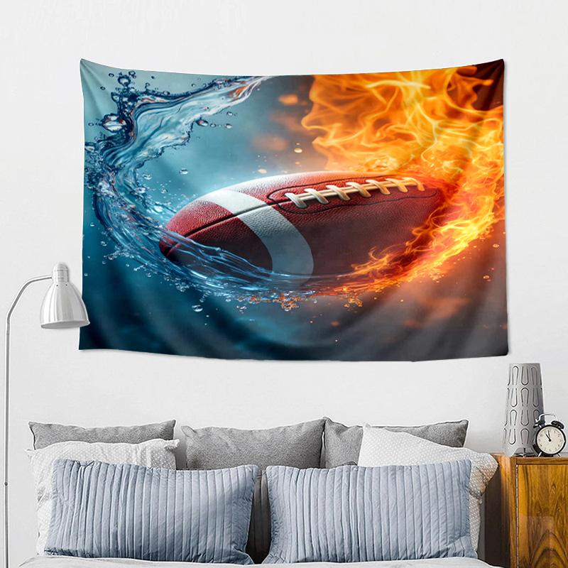 Sports Ball football Pattern Printed Tapestry, Wall Hanging,Livingroom, dormitory, Large Wall Decor, Fabric Decor Fan Birthday Gifts