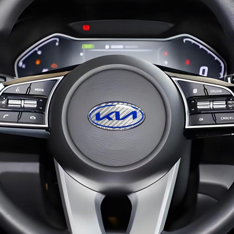 QZGF3 1pcs 3D newest KIA KN carbon fibre steer wheel emblem Sticker Car Steering Wheel Car Interior Emblem Car styling Accessories
