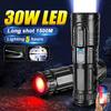 Мощные светодиодные фонарики с дальним выстрелом 1500 м, перезаряжаемая лампа со встроенной батареей, фонарик с зумом, водонепроницаемый фонарь