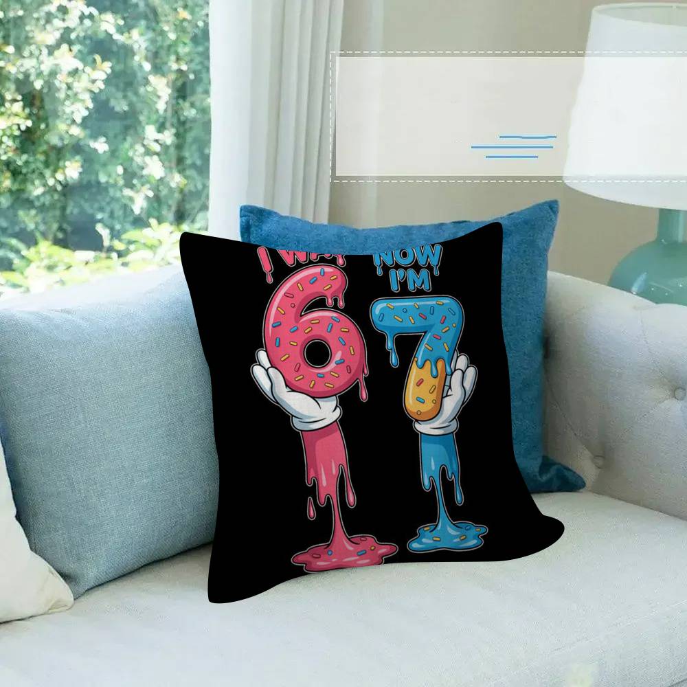 Cartoon Six Seven Cushion Pillow Cushion Cover Pillowcase Living Room Sofa Home Decor Customized