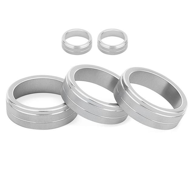 5 шт./компл., алюминиевый сплав, автомобильная ручка кондиционера, крышка переключателя управления, декоративное кольцо, подходящее для Volkswagen VW Golf MK7