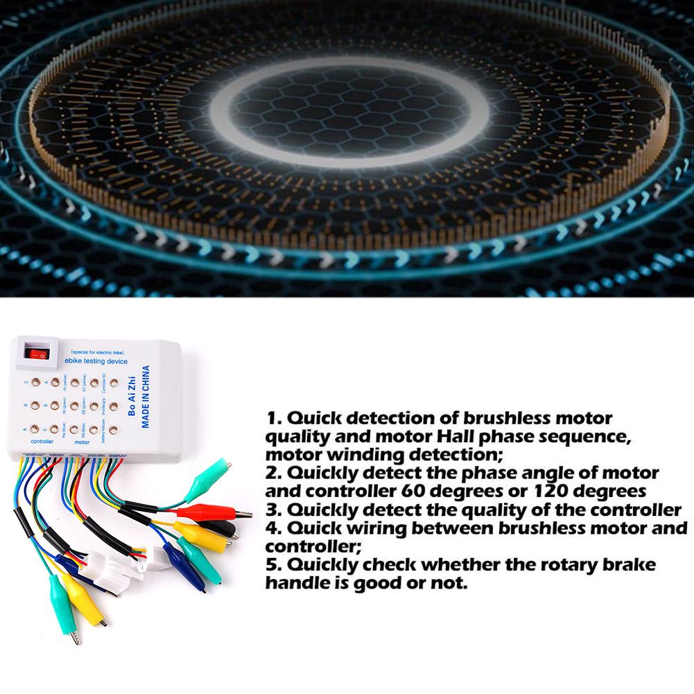 Устройство для ремонта электромобиля, техническое обслуживание скутера, бесщеточный двигатель, тестер контроллера Холла для 24 В/36 В/48 В/60 В/72 В