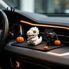 Car Interior Decorations Miniature Mummy Animal Figurine, 3D Printed Pig Chicken Dino Duck Niche Holiday Collectibles Cat Statue, Spooky Cute