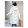 Comfortable and Fashionable Korean Style Plus Size Hooded Long Down Cotton Coat with Large Pockets