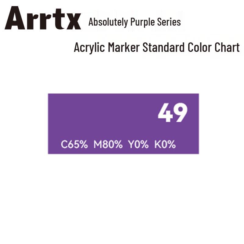 Arrtx Ataishi Акриловый маркер с мягким наконечником, 1 шт., Абсолютно фиолетовый, Стиль A/B, 30 цветов, Водонепроницаемый, Быстросохнущий, Непрозрачный.